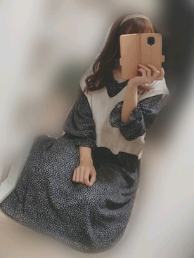 「ベスト×ワンピース」｜「アイテム（その他）」を使った、悠さん（レディース・166cm）の冬コーディネート