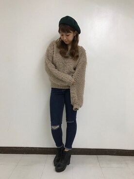 「SpRay（スプレイ）のアイテム（ハンチング/ベレー帽）」を使った、SpRay池袋PARCO店さん（レディース・163cm）の冬コーディネート
