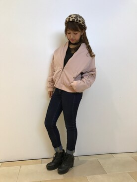 「SpRay（スプレイ）のアイテム（ブルゾン）」を使った、SpRay池袋PARCO店さん（レディース・163cm）の冬コーディネート