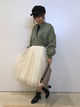 「アイテム（バッグ、オレンジ系）」を使った、SpRay池袋PARCO店さん（レディース・156cm）の冬コーディネート