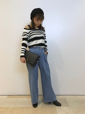 「SpRay（スプレイ）のアイテム（パンツ）」を使った、SpRay池袋PARCO店さん（レディース・156cm）の冬コーディネート