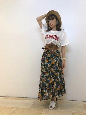 「アイテム（スカート、その他）」を使った、SpRay池袋PARCO店さん（レディース・156cm）の春コーディネート