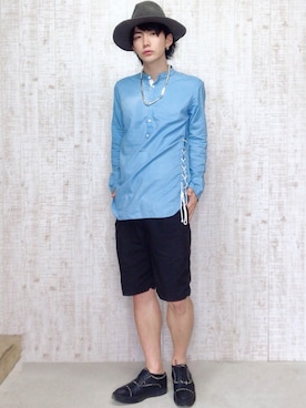 「スタッズシューズ」｜soraさん（メンズ・175cm）の夏コーディネート