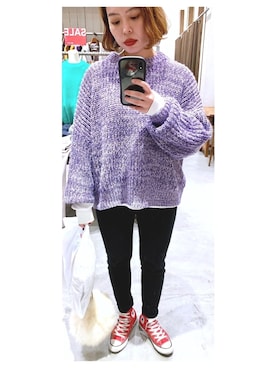 「アイテム（バッグ、ホワイト系）」を使った、S A Y A K Oさん（レディース・159cm）の冬コーディネート