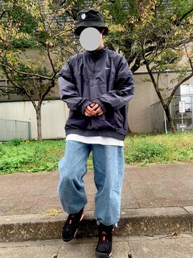 ナイロンジャケットを使った バギーパンツ のメンズ人気ファッションコーディネート Wear