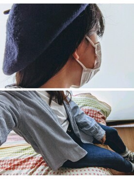 「MERLOT（メルロー）の長袖カットソー（Tシャツ/カットソー、ホワイト系）」を使った、sanosukeさん（レディース・152cm）の春コーディネート