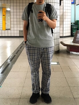 「MUJI」｜「アイテム（スラックス）」を使った、effectistさん（メンズ・169cm）の夏コーディネート