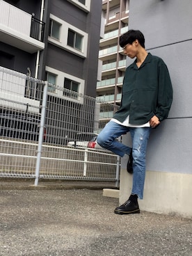 「Dr. Martens（ドクターマーチン）のアイテム（スリッポン）」を使った、MASAさん（メンズ・175cm）の秋コーディネート