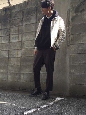 「Dr. Martens（ドクターマーチン）のアイテム（スリッポン）」を使った、MASAさん（メンズ・175cm）の秋コーディネート