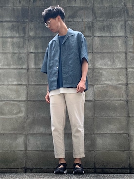 「RAGEBLUE（レイジブルー）のアイテム（パンツ）」を使った、MASAさん（メンズ・175cm）の夏コーディネート