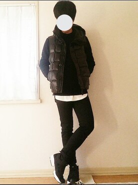 「RAGEBLUE（レイジブルー）の＜トレンドのロング丈＞ワッフルロングカットソー/733404（Tシャツ/カットソー）」を使った、こおすけさん（メンズ・169cm）の冬コーディネート