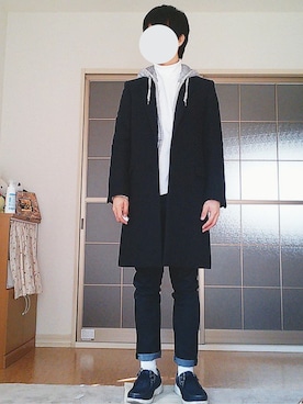 「JOHN LAWRENCE SULLIVAN」｜「アイテム（チェスターコート）」を使った、こおすけさん（メンズ・169cm）の冬コーディネート