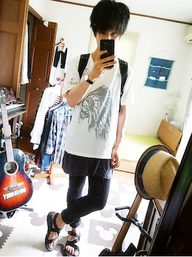 「TORNADO MART（トルネードマート）のアイテム（バッグ）」を使った、こおすけさん（メンズ・170cm）の夏コーディネート