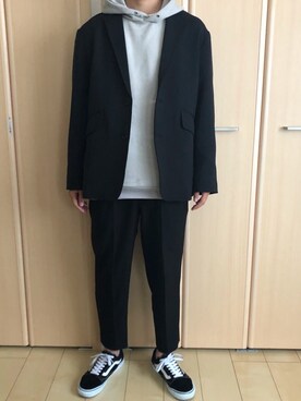 「LAKOLE（ラコレ）のアイテム（パーカー）」を使った、ゆうた     相互さん（メンズ・174cm）の春コーディネート