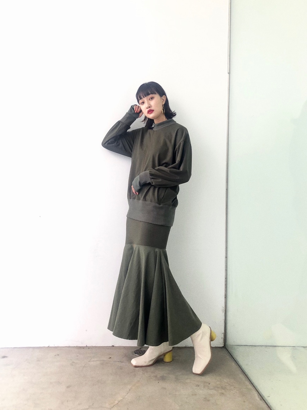 UN3D. トレーナー スエット ブラック/グリーン 38 UN3D. トレーナー