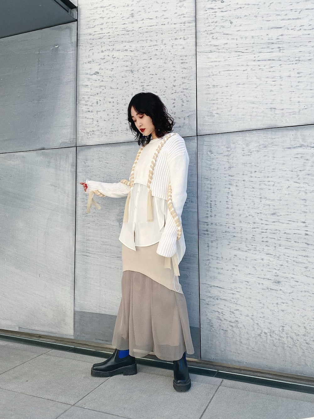 UN3D.（アンスリード）の「ブレイドショートニット（ニット/セーター