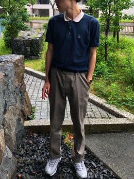 「NIXON（ニクソン）のアイテム（アナログ腕時計、ゴールド系）」を使った、murataさん（メンズ・176cm）の夏コーディネート