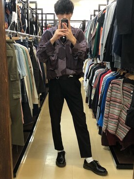 「SENSE OF PLACE by URBAN RESEARCH（センスオブプレイスバイアーバンリサーチ）のアイテム（スラックス、ブラック系）」を使った、murataさん（メンズ・176cm）の秋コーディネート