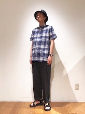 「GYMPHLEX（ジムフレックス）のアイテム」を使った、tominagaさん（メンズ・172cm）の夏コーディネート