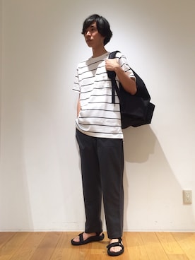 「Scye（サイ）のアイテム（Tシャツ/カットソー）」を使った、tominagaさん（メンズ・172cm）の夏コーディネート