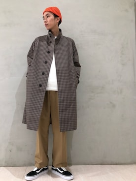 「KIJIMA TAKAYUKI」｜「アイテム（ニットキャップ/ビーニー）」を使った、tominagaさん（メンズ・172cm）の冬コーディネート