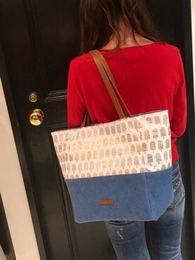 「TOPKAPI（トプカピ）のアイテム（トートバッグ）」を使った、marronさん（レディース・155cm）の冬コーディネート
