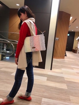 「TOPKAPI（トプカピ）のアイテム（ショルダーバッグ）」を使った、marronさん（レディース・155cm）の冬コーディネート