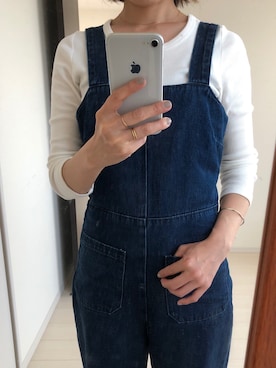 「ROLLA'S（ローラス）のアイテム（サロペット/オーバーオール）」を使った、まめさん（レディース・156cm）の春コーディネート