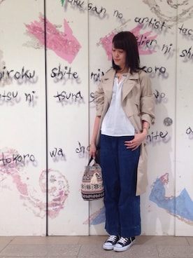 「coenスタッフスタイリング」｜「アイテム（トレンチコート）」を使った、しょうじ  お姉さんさん（レディース・167cm）の春コーディネート