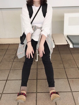 「ワークマン女子」｜「アイテム（スリッポン）」を使った、共兄さん（レディース・153cm）の秋コーディネート