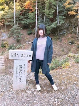 「ワークマン」｜「アイテム（トレンチコート）」を使った、共兄さん（レディース・153cm）の冬コーディネート