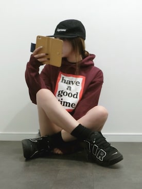 「Have a good time（ハバグッタイム）のアイテム（パーカー）」を使った、Mさん（レディース・157cm）の秋コーディネート