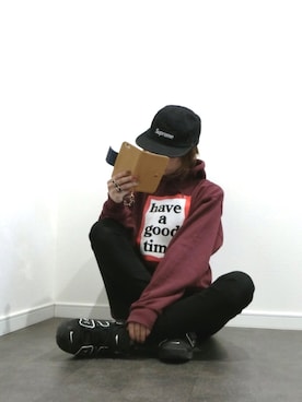 「Have a good time（ハバグッタイム）のアイテム（パーカー）」を使った、Mさん（レディース・157cm）の秋コーディネート