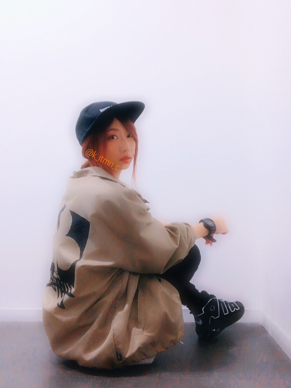 「シンプル、カジュアル、オトナ女子、休日スタイル、おしゃれさんと繋がりたい、雨の日コーデ、ママコーデ、キャップ、メンズライク、streetstyle」｜「GUのアイテム（キャップ、ブラック系）」を使った、Mさん（レディース・157cm）の春コーディネートの1枚目の写真