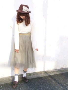 「flower」｜「アイテム（その他）」を使った、な͜͡お͜͡な͜͡さん（レディース・155cm）の冬コーディネート