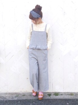 「flower」｜「アイテム（オールインワン・サロペット）」を使った、な͜͡お͜͡な͜͡さん（レディース・155cm）の春コーディネート