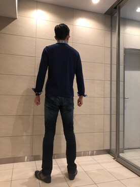 「blue」｜「アイテム（その他シューズ）」を使った、Eiichi Ohnoさん（メンズ・186cm）の秋コーディネート
