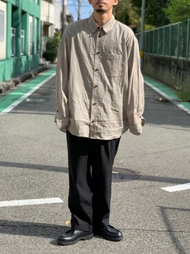 「yoko sakamoto（ヨーコサカモト）のアイテム（トップス）」を使った、KENさん（メンズ・176cm）の春コーディネート