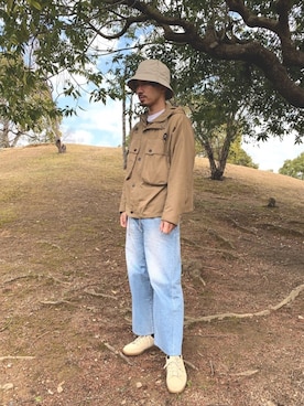 「アイテム（マウンテンパーカー）」を使った、KENさん（メンズ・176cm）の春コーディネート