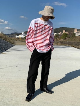 「KIJIMA TAKAYUKI」｜「アイテム（ローファー）」を使った、KENさん（メンズ・176cm）の春コーディネート
