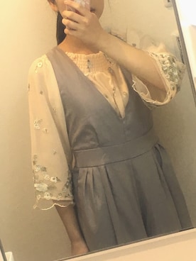 「mysty woman（ミスティウーマン）のアイテム（サロペット/オーバーオール）」を使った、Rihoさん（レディース・156cm）の冬コーディネート
