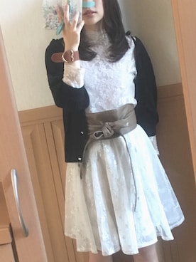 「tocco（トッコ）のアイテム（スカート）」を使った、Rihoさん（レディース・156cm）の春コーディネート