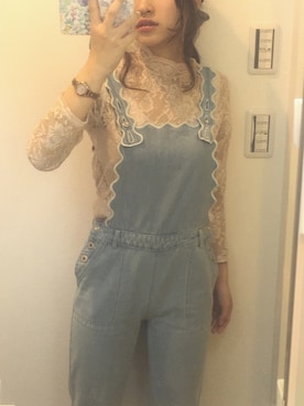 「tocco（トッコ）のアイテム（オールインワン・サロペット）」を使った、Rihoさん（レディース・156cm）の夏コーディネート