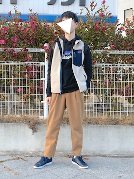 「Paul Smith（ポールスミス）のアイテム（バックパック/リュック）」を使った、珍さん(相互◎)さん（メンズ・173cm）の冬コーディネート