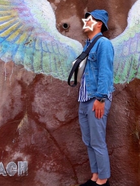 「EDITION（エディション）のアイテム（その他パンツ、ブルー系）」を使った、hijklmnozoさん（メンズ・168cm）の春コーディネート