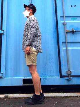 「NIKE（ナイキ）のアイテム（スニーカー、ブラック系）」を使った、hijklmnozoさん（メンズ・168cm）の春コーディネート