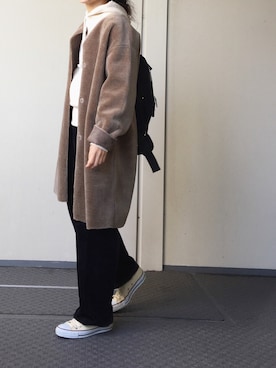 「JOURNAL STANDARD relume（ジャーナルスタンダード　レリューム）のアイテム（ムートンコート）」を使った、Chocorooさん（レディース・156cm）の冬コーディネート