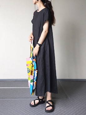 「chambre de charme（シャンブルドゥシャーム）のアイテム（ワンピース）」を使った、Chocorooさん（レディース・156cm）の夏コーディネート