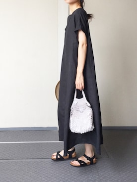 「chambre de charme（シャンブルドゥシャーム）のアイテム（ワンピース）」を使った、Chocorooさん（レディース・156cm）の夏コーディネート