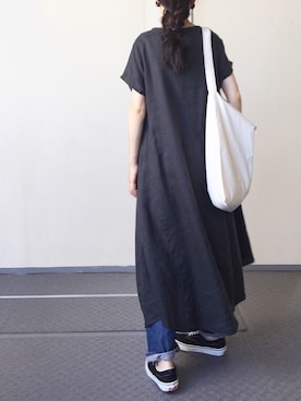 「chambre de charme（シャンブルドゥシャーム）のアイテム（ワンピース）」を使った、Chocorooさん（レディース・156cm）の夏コーディネート